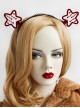 Fashion Burgundy Stars Black Lace Playground Christmas Halloween Party Show Personality Headband
