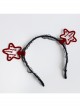 Fashion Burgundy Stars Black Lace Playground Christmas Halloween Party Show Personality Headband