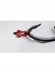 Fashion Burgundy Stars Black Lace Playground Christmas Halloween Party Show Personality Headband