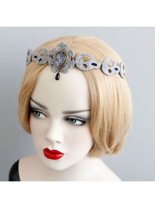 Fashion Personality Halloween Gray Felt Cloth Ghost Party Handmade Girly Hair Band