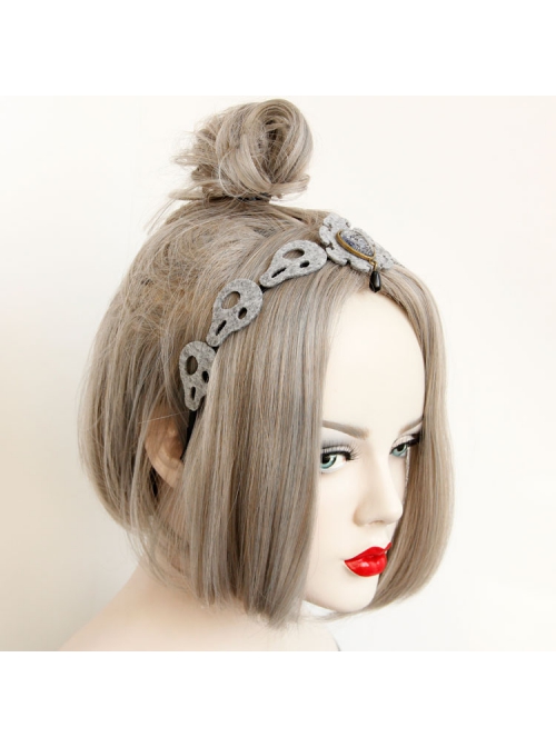 Fashion Personality Halloween Gray Felt Cloth Ghost Party Handmade Girly Hair Band