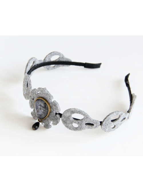 Fashion Personality Halloween Gray Felt Cloth Ghost Party Handmade Girly Hair Band
