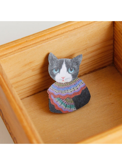 Retro Fashion Literary Personality Black Cat Color Sweater Brooch