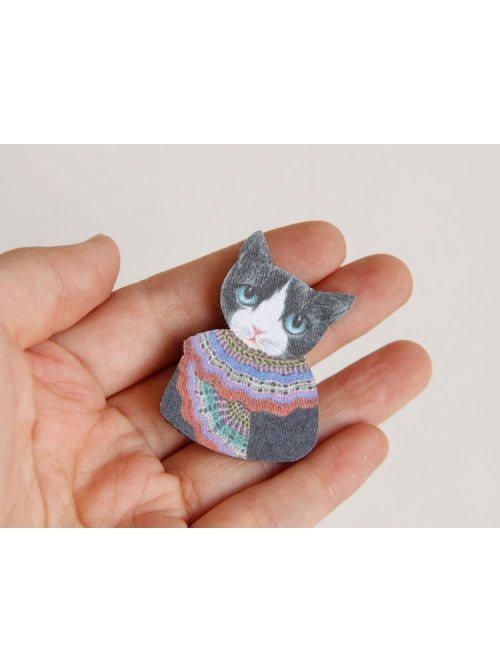 Retro Fashion Literary Personality Black Cat Color Sweater Brooch