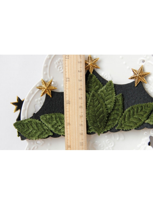 Fashion Christmas Irish Festival Queen Bride Crown Party Stars Green Leaves Flannel Hairband