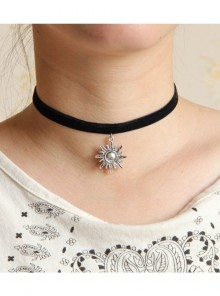 Gothic Retro Fashion Black Lace Pearl Wedding Multi-Level Necklace