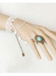 Fashion White Lace Pearl Sapphire Retro Birthday Bride Bridesmaid Wedding Bracelet