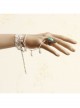 Fashion White Lace Pearl Sapphire Retro Birthday Bride Bridesmaid Wedding Bracelet
