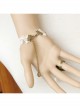 Fashion White Lace Pearl Sapphire Retro Birthday Bride Bridesmaid Wedding Bracelet