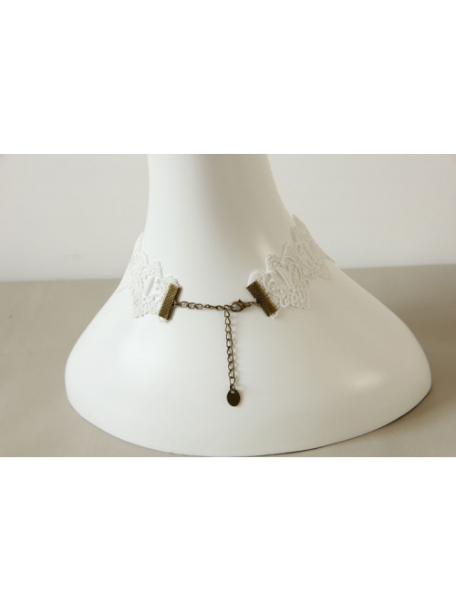 Baroque Fashion Personality Cross White Lace Pearl Religious Bride Gown Wedding Necklace
