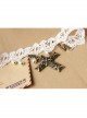 Baroque Fashion Personality Cross White Lace Pearl Religious Bride Gown Wedding Necklace
