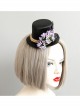 Fashion Retro Halloween Purple Flowers Black Bat Show Adult Male Female Party Prom Top Hat Hairpin