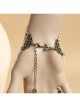 Fashion Retro Prom Party Performance White Lace Pearl Mask Female Band Ring Bracelet