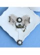 Fashion Retro Prom Party Performance White Lace Pearl Mask Female Band Ring Bracelet