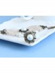 Fashion Retro Prom Party Performance White Lace Pearl Mask Female Band Ring Bracelet