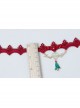 Fashion Personality Christmas Small Tree Letter Love Heart Red Lace Jewel Party Necklace
