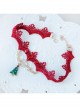 Fashion Personality Christmas Small Tree Letter Love Heart Red Lace Jewel Party Necklace