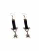 Retro Personality Simple Punk Hipster Hip Hop Halloween Nightclub Spider Black Velvet Long Earrings