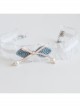 Fashion Cute Lolita White Ribbon Pearl Pink Bow Lace Girly Elastic Choker