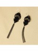 Gothic Fashion Retro Personality Black Lace Tassel Long Earrings