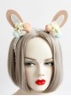 Fashion Cute Party Festival Colored Flowers White Net Yarn Bride Bridesmaid Rabbit Ears Headband