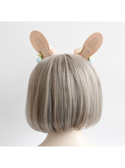 Fashion Cute Party Festival Colored Flowers White Net Yarn Bride Bridesmaid Rabbit Ears Headband