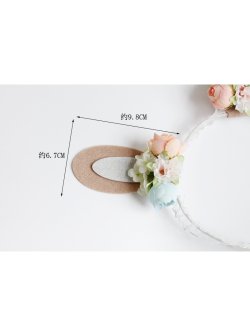 Fashion Cute Party Festival Colored Flowers White Net Yarn Bride Bridesmaid Rabbit Ears Headband