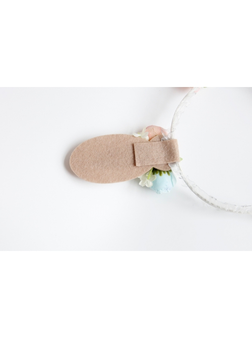 Fashion Cute Party Festival Colored Flowers White Net Yarn Bride Bridesmaid Rabbit Ears Headband