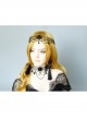 Black Angel Pearl Gothic Witch Halloween Prom Show Exaggerated Tassel Queen Hairband