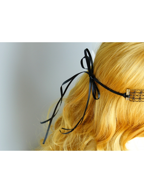 Black Angel Pearl Gothic Witch Halloween Prom Show Exaggerated Tassel Queen Hairband
