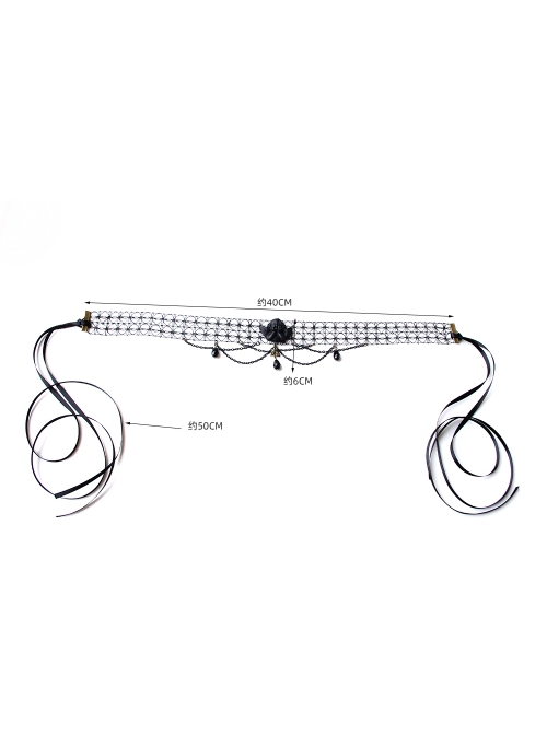 Black Angel Pearl Gothic Witch Halloween Prom Show Exaggerated Tassel Queen Hairband