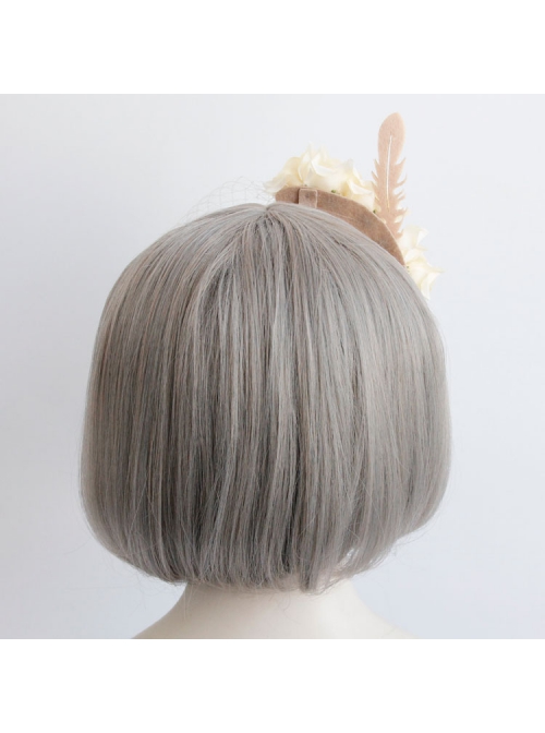 Palace Fashion Retro White Flower Veil Golden Feather Popular Headband