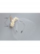 Palace Fashion Retro White Flower Veil Golden Feather Popular Headband