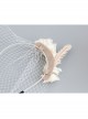 Palace Fashion Retro White Flower Veil Golden Feather Popular Headband