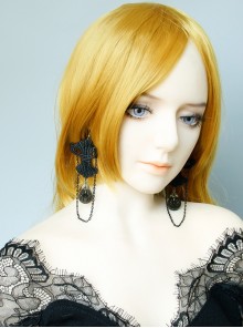 Fashion Gothic Retro Personality Halloween Party Exaggerated Black Lace Spider Long Earrings