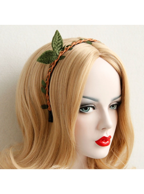 Fashion Personality Leisure Party Green Rattan Leaves Female Hair Band