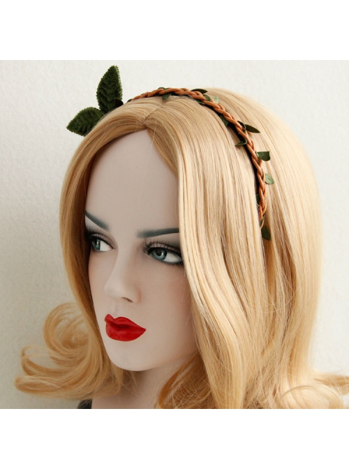 Fashion Personality Leisure Party Green Rattan Leaves Female Hair Band