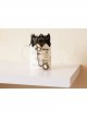 Retro Court Fashion Gothic Black Lace White Pearl With Ring Bracelet
