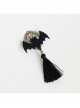 Retro Fashion Personality Halloween Party Black Bat Tassel Brooch