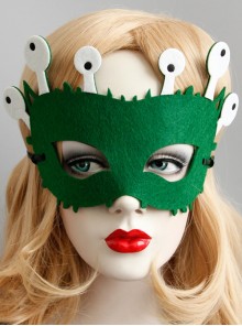 Fashion Personality Half Face Halloween Christmas Children'S Day Cartoon Animal Little Monster Green Mask
