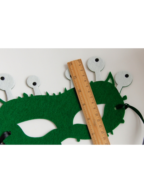 Fashion Personality Half Face Halloween Christmas Children'S Day Cartoon Animal Little Monster Green Mask