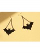 Fashion Gothic Personality Exaggerated Black Bat Retro Long Earrings