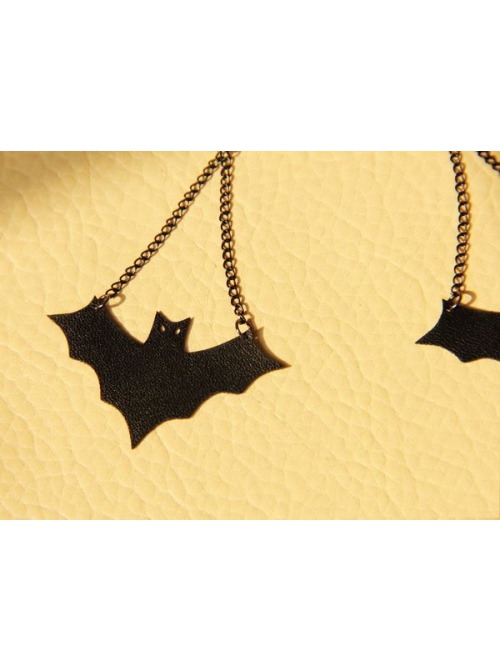 Fashion Gothic Personality Exaggerated Black Bat Retro Long Earrings
