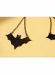 Fashion Gothic Personality Exaggerated Black Bat Retro Long Earrings