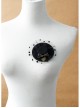 Fashion Creative Handmade Black Net Yarn Polka Dot Bowknot Fabric Top Hat Brooch