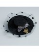 Fashion Creative Handmade Black Net Yarn Polka Dot Bowknot Fabric Top Hat Brooch