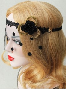 Gothic Fashion Retro Lace Princess Female Half Face Prom Party Black Flower Veil Mask