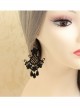 Fashion Gothic Black Lace Pearl Retro Tassel Exaggerated Female Long Earrings