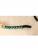 Fashion Elegant Personality Lady Golden Leaves Green Rhinestone Crystal Headband