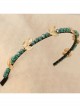 Fashion Elegant Personality Lady Golden Leaves Green Rhinestone Crystal Headband